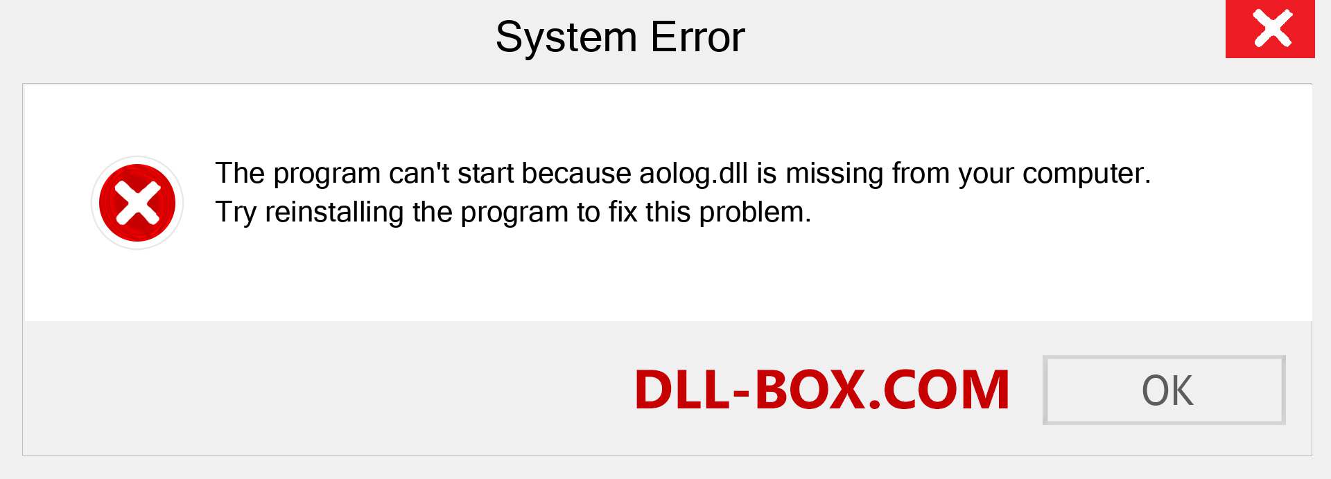  aolog.dll file is missing?. Download for Windows 7, 8, 10 - Fix  aolog dll Missing Error on Windows, photos, images